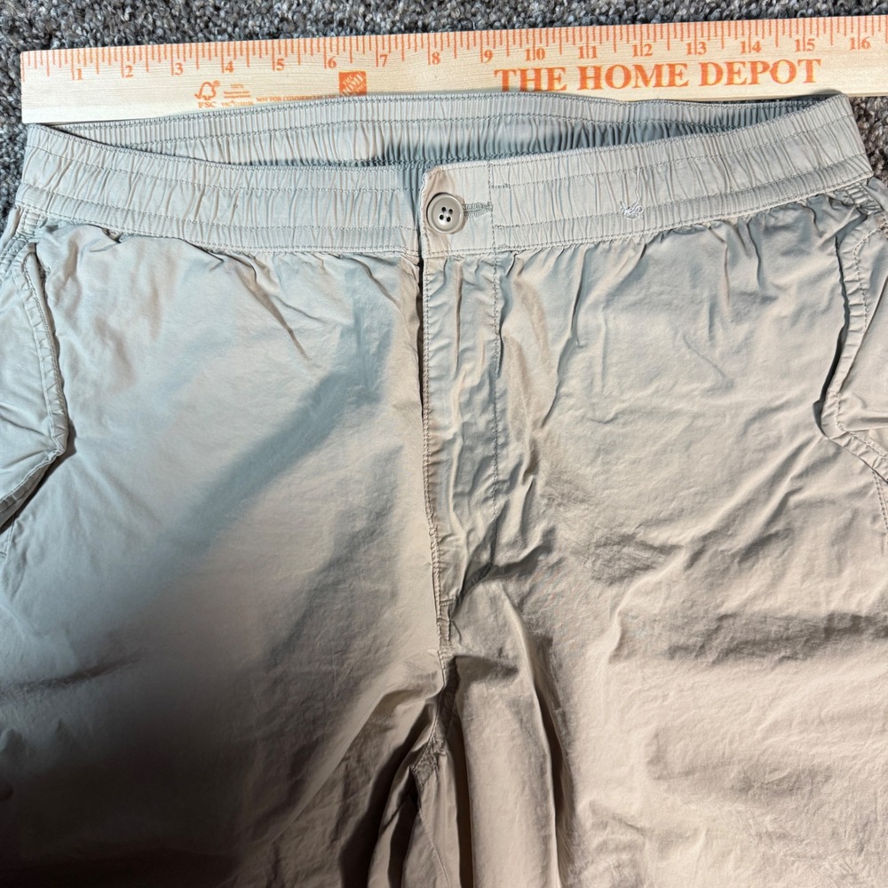 Size Medium Uniqlo Mens Relaxed Fit Cotton Beige Khaki Elastic Waist Pants - Picture 3 of 10